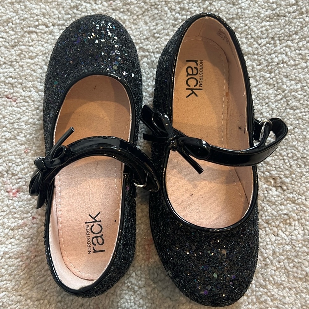 Kids Nordstrom Rack Hailey Glitter Mary Jane Flat size 10